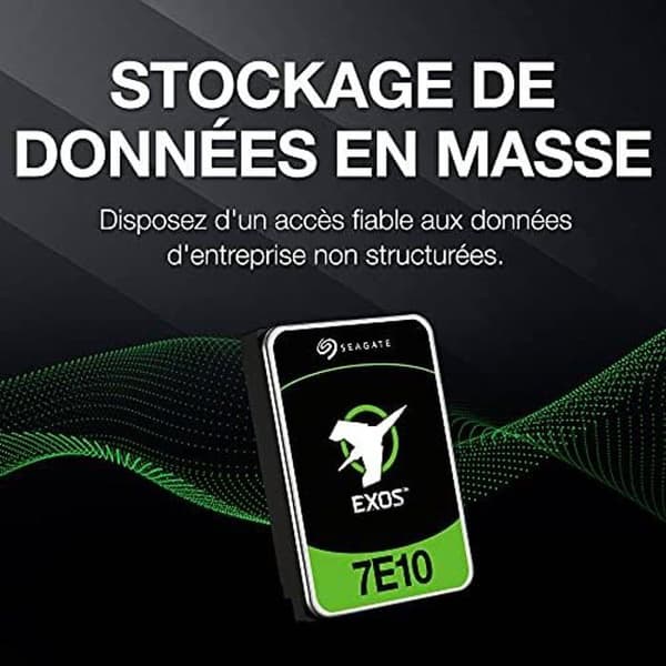 Seagate Exos 7E10 4TB intern hårddisk - 3,5 tum 4Kn SAS 12 Gbit/s 7 200 RPM - 256 MB cache