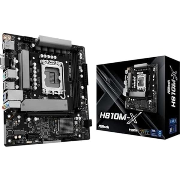 Moderkort - ASRock - H810M-X - LGA1851 - Micro ATX - 6+1 strömfaser