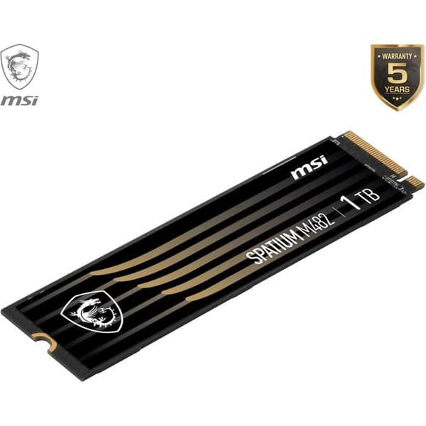 SSD Intern - MSI - SPATIUM M482 - 1 To - PCIe 4.0 - Läsning 7200 MB/s - Skrivning 6100 MB/s