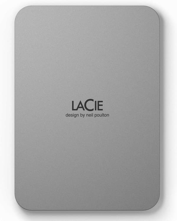 LaCie Mobile Drive STLP1000400 - Harddisk - 1 TB - ekstern (bærbar) - USB 3.2 Gen 1 (USB-C-stik) - Moon Silver