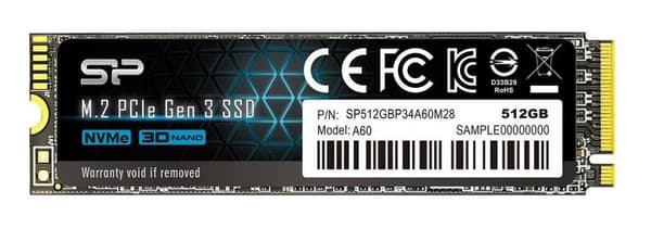 SSD 512GB Silicon Power PCI-E Gen 3x4 NVMe Ace A60