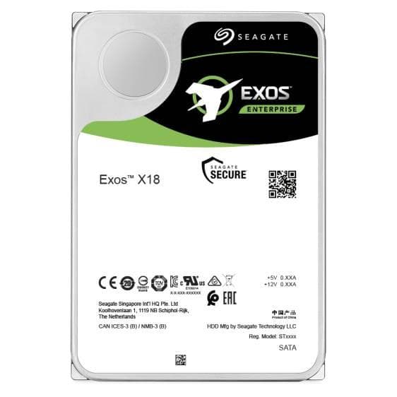 Seagate Exos X18 ST12000NM004J - Hårddisk - 12 TB - intern - SAS 12Gb/s - 7200 rpm - buffert: 256 MB