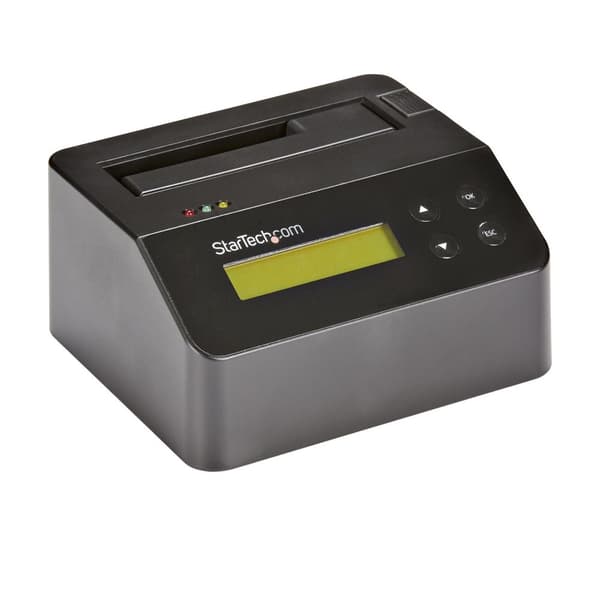 StarTech.com yksipaikkainen kiintolevyn pyyhekumi, erillinen HDD/SSD-puhdistin/pyyheumi, USB 3.0 - SATA II (3 Gbps), 9 poistotilaa, LCD-näyttö, kiinto