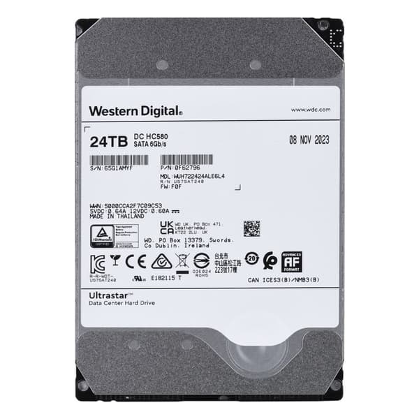 Western Digital Ultrastar DC HC580 3,5" 24 TB Serial ATA