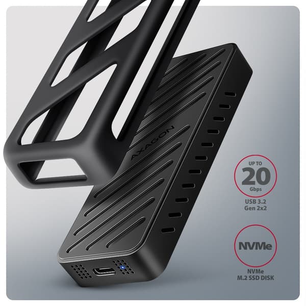 Ulkoinen kotelo Axagon EEM2-20G M.2 NVMe -asemille / USB-C 3.2:lle