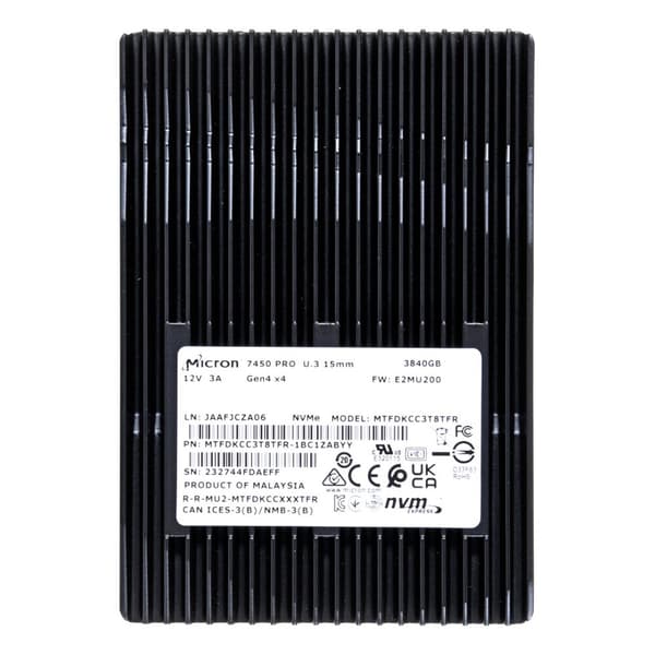 SSD Micron 7450 PRO 3,84 TB U.3 (15 mm) NVMe PCI 4.0 MTFDKCC3T8TFR-1BC1ZABYYR (DWPD 1)