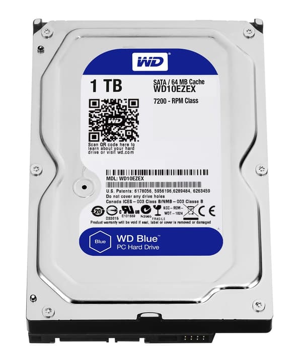 Western Digital Blue intern harddisk 1 TB 7200 RPM 64 MB 3,5" Serial ATA III