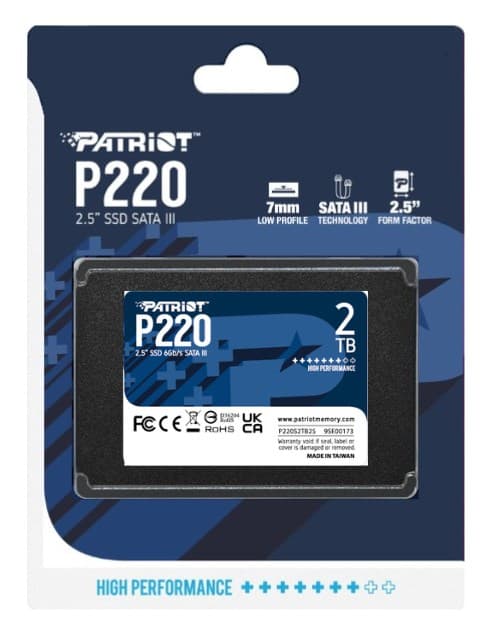 Patriot-minne P220 2TB 2,5" Seriell ATA III