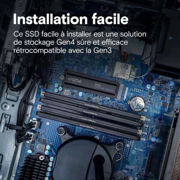 CRUCIAL - P310 - Intern SSD - 2TB - Gen4 - NVMe M.2 - Upp till 7100 Mo/s