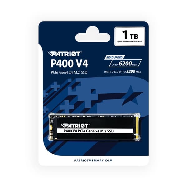 SSD Patriot P400 V4 M.2 PCI-Ex4 NVMe 1000GB 6GB/s (P400VP1TBM28H)