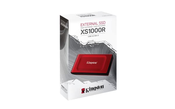 Kingston Technology 2 Tt:n ulkoinen XS1000, punainen, kannettava SSD-levy, USB 3.2 Gen 2