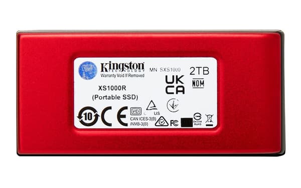 Kingston Technology 2 Tt:n ulkoinen XS1000, punainen, kannettava SSD-levy, USB 3.2 Gen 2