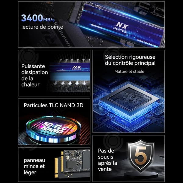 INN ssd intern 256Go M.2 NVMe 3000MB/S PCIE3.0 Gen3 2280 hög hastighet SSD-hårddisk för stationär underhållning lämplig SSD-hårddisk