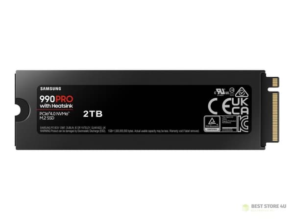 Samsung | 990 PRO med radiator | 2000 GB | SSD-formatfaktor M.2 2280 | SSD-gränssnitt M.2 NVMe | Läshastighet 7450 MB/s | Hastighet