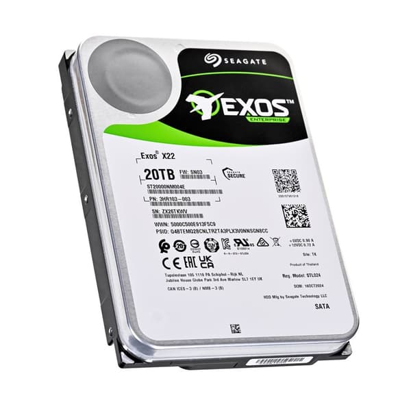 Seagate Exos X22 ST20000NM004E intern hårddisk 20 TB 7200 RPM 512 MB 3,5" Serial ATA III