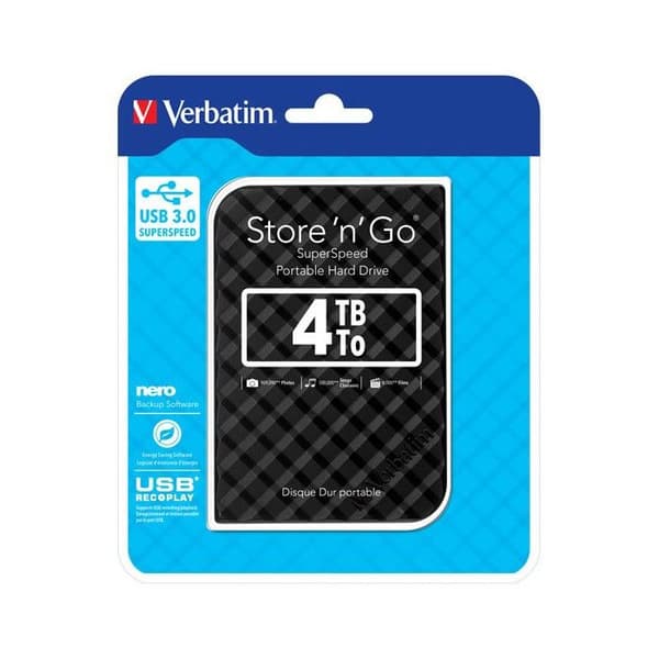 VERBATIM Store 'N' Go GEN extern hårddisk - 4 TB - USB 3.0 - Svart