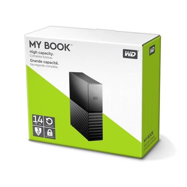 Extern hårddisk - WD - My Book - 14 TB - Automatisk backup - Svart