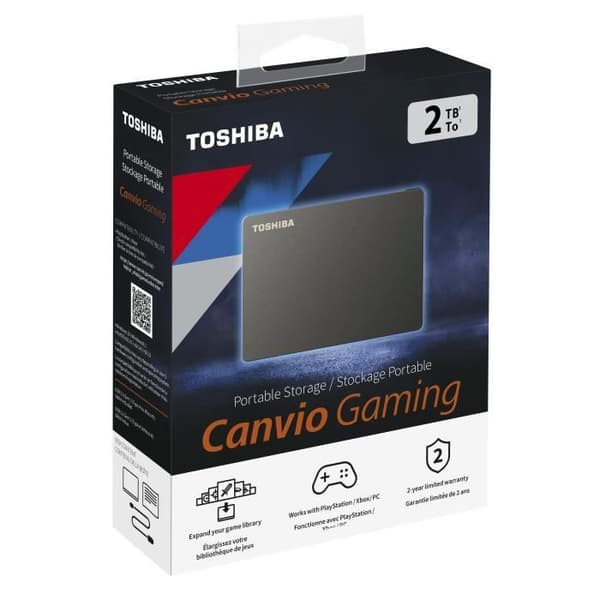 TOSHIBA - Extern hårddiskspel - Canvio Gaming - 2TB - PS4 Xbox - 2,5" (HDTX120EK3AA)