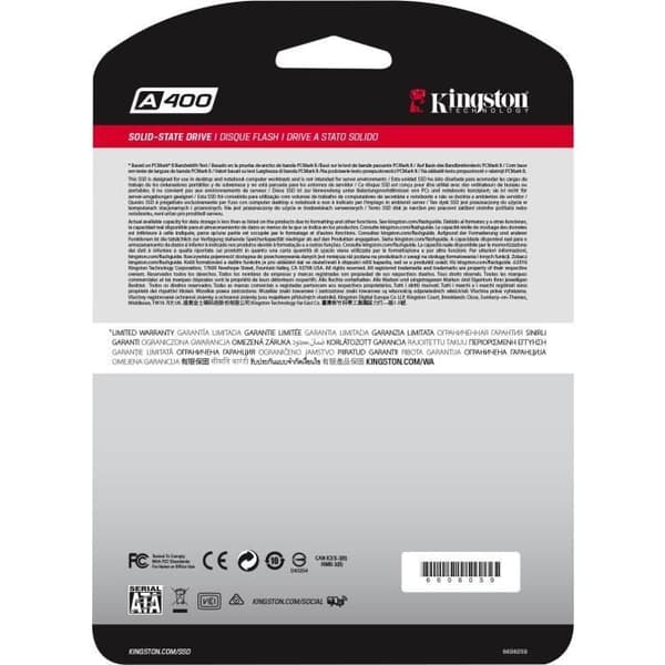KINGSTON - Intern Solid State Drive - A400 - 240GB - 2,5" (SA400S37/240G)