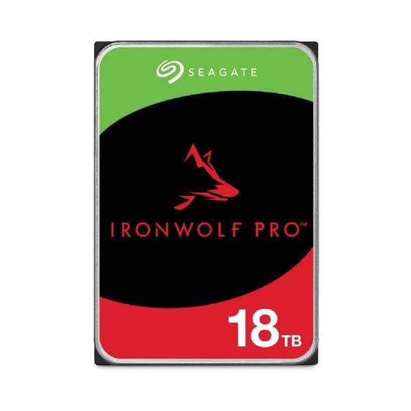 Seagate IronWolf Pro, 18TB, NAS HDD – CMR, 3,5”, SATA 6Gb/s, 7200 RPM, 256MB Cache (ST18000NT001)