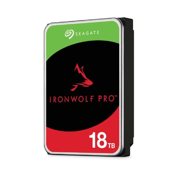 Seagate IronWolf Pro, 18TB, NAS HDD – CMR, 3,5”, SATA 6Gb/s, 7200 RPM, 256MB Cache (ST18000NT001)