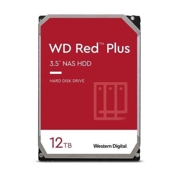 WD Red™ Plus - NAS intern hårddisk - 12TB - 7200 rpm - 3,5" (WD120EFBX)