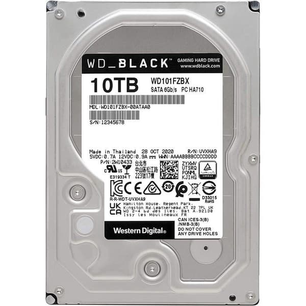 WESTERN DIGITAL WD Black 10To HDD SATA 6Gb/s Desktop WD Desktop Black 10To HDD 7200rpm 6Gb/s seriell ATA sATA 256MB cache 3.5p