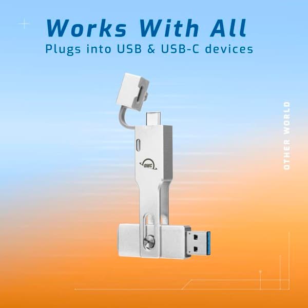 Bärbar SSD - OWC - ENVOY PRO MINI - 1 To - USB-C + USB-A - Grå