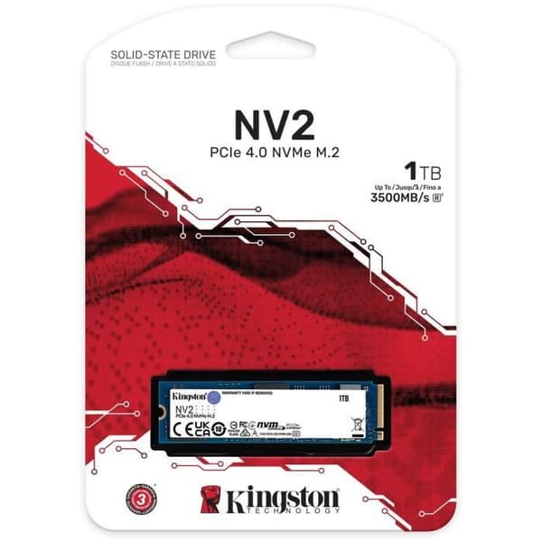 Kingston NV2 NVMe PCIe 4.0 Intern SSD 1TB M.2 2280 -SNV2S/1000G