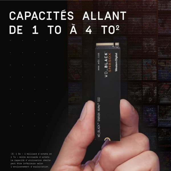 WD_BLACK SN850X NVMe SSD WDS100T2X0E - SSD - 1 TB - intern - M.2 2280 - PCIe 4.0 x4 (NVMe)
