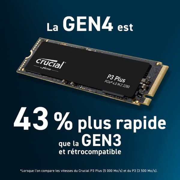 Crucial SSD-hårddisk - CT2000P3PSSD801 - P3 Plus 2TB M.2 PCIe Gen4 NVMe intern SSD - Upp till 5000MB/s - (Acronis Edition)