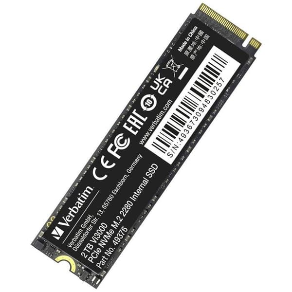 Hårddisk - VERBATIM - Vi3000 - 2 TB - M.2 PCIe NVMe 3.0 x4 - Exceptionell tillförlitlighet och prestanda