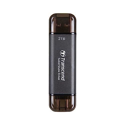Extern SSD-disk - TRANSCEND - ESD310C - 2 To - USB-C &amp; USB-A - Bärbar