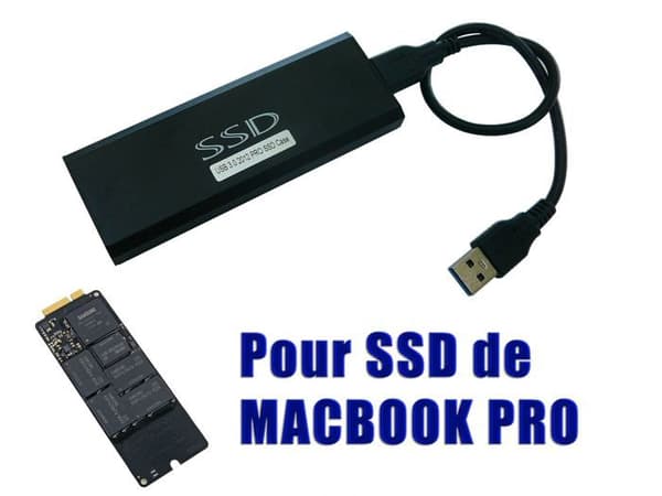Aluminium USB 3.0 fodral för MACBOOK PRO SSD ÅR 2012 SSD 8+18 PIN