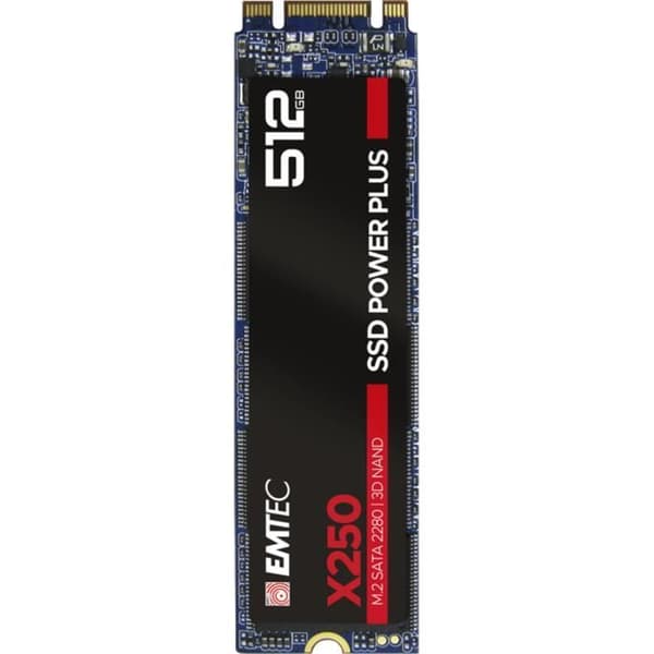 SSD Emtec X250 M.2 512 GB SATA III 3D NAND - EMTEC - ECSSD512GX250 - Stötsäker - TRIM - 3D NAND