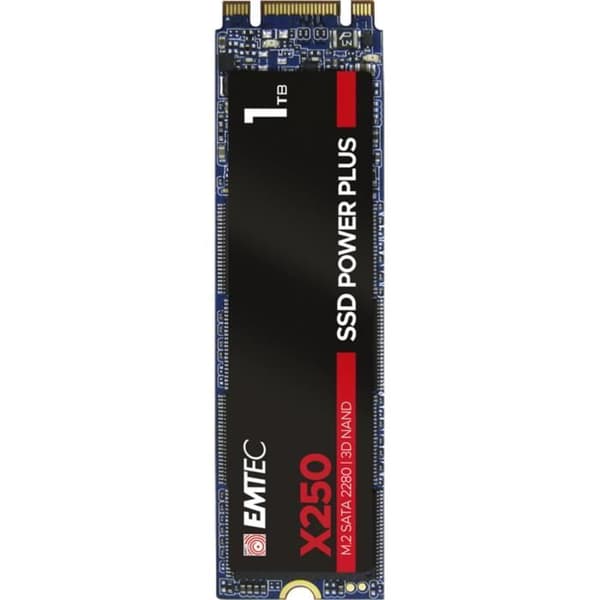 SSD Emtec X250 M.2 1000 GB SATA III - Stötsäker - TRIM - ECC - Överförsörjning - Low Power Management - S.M.A.R.T.