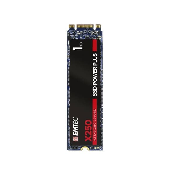 SSD Emtec X250 M.2 1000 GB SATA III - Stötsäker - TRIM - ECC - Överförsörjning - Low Power Management - S.M.A.R.T.