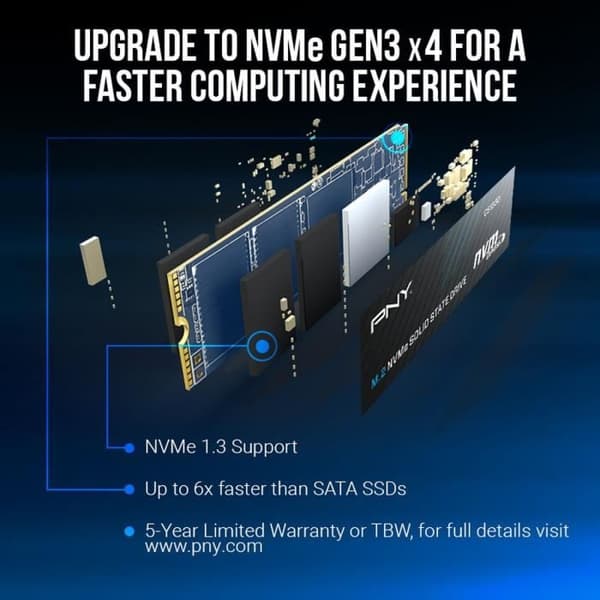 Intern Solid State Drive - PNY - CS1030 M.2 GEN3 - 250 GB - NVMe (M280CS1030-250-RB)