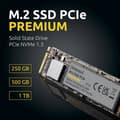 Miniatyrbild 2 av 3: Intenso 500 GB M.2 PCIe NVMe SSD intern hårddisk - Läshastighet upp till 2 100 MB/s