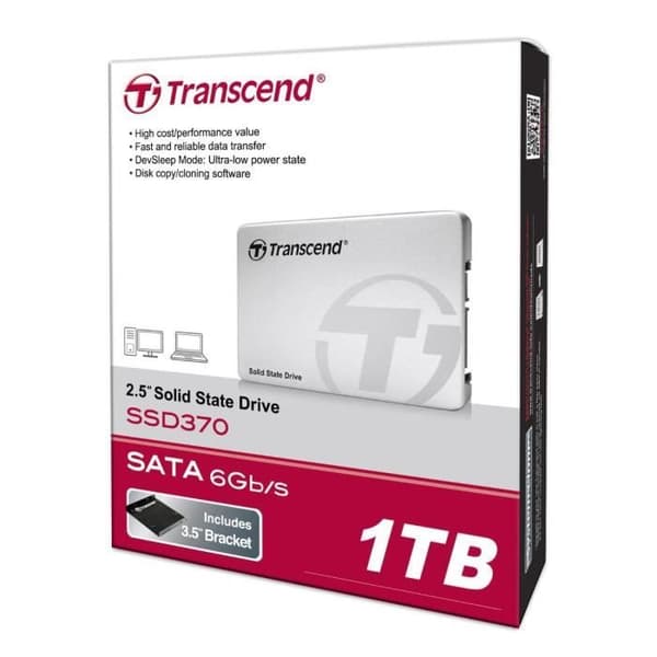 SSD TRANSCEND SSD370 - 1TB - 2,5" - SATA3 - MLC - Aluminium