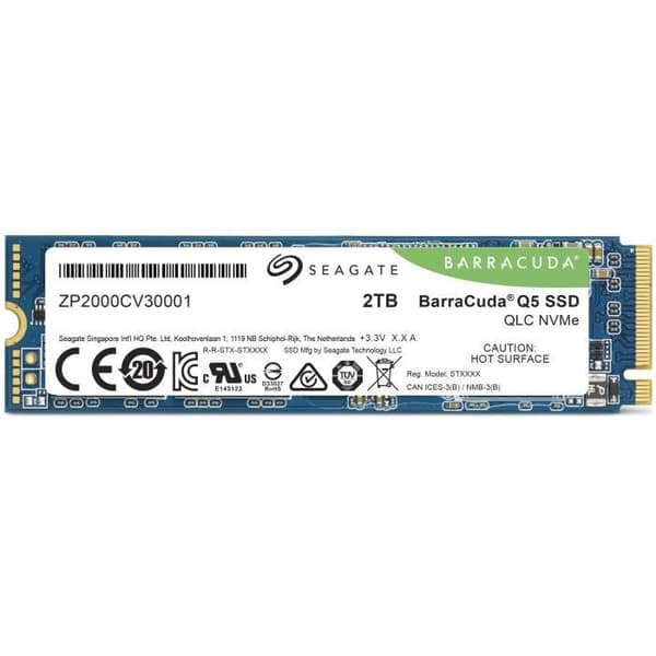 SEAGATE - Intern SSD - BarraCuda Q5 - 2TB - M.2 NVMe (ZP2000CV3A001)