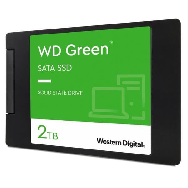 WESTERN DIGITAL SATA SSD-hårddisk - 2TB intern - 2,5" format - Grön