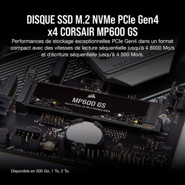 SSD-hårddisk - Corsair - MP600 GS - 1 To - M.2 - PCIe GEN4