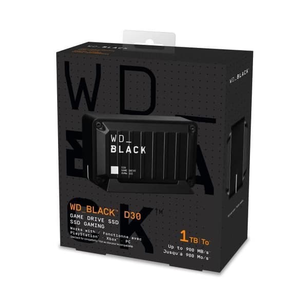 Extern SSD-hårddisk - WD_BLACK - D30 Game Drive SSD - 1 TB - USB 3.1 (WDBATL0010BBK-WESN)
