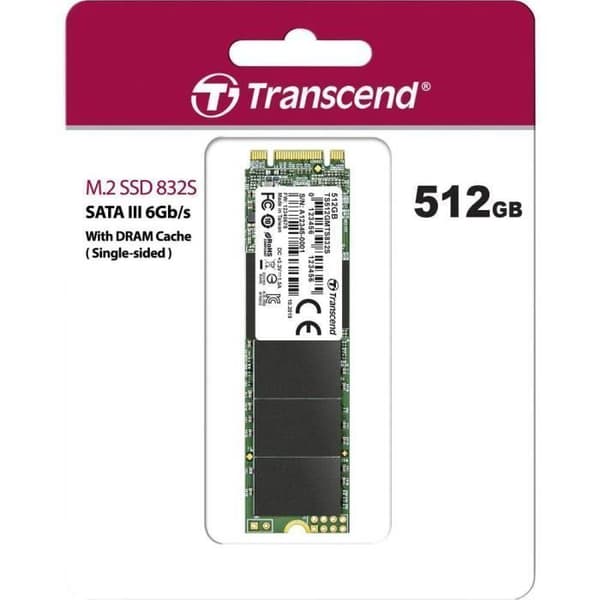 TRANSCEND Hård SSD 512GB - Enkel sida, M.2 2280 SSD, SATA B+M Key, TLC - För ultratunn notebook