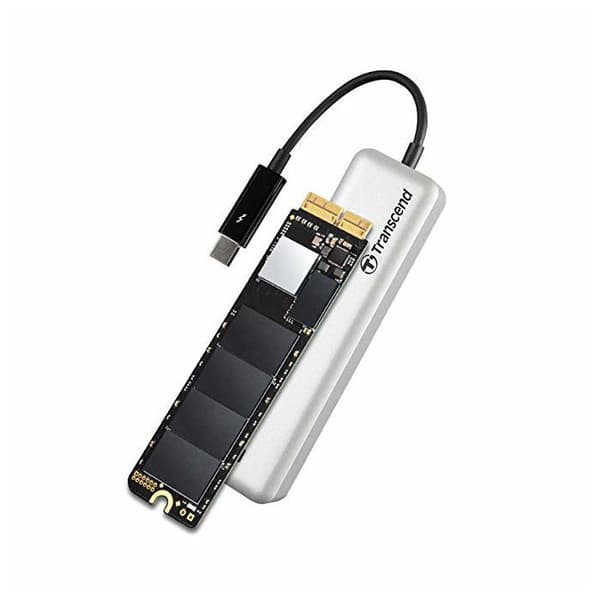 TRANSCEND JetDrive 855 PCIe SSD 480GB extern hårddisk - Grå - 3D NAND-teknik - Thunderbolt