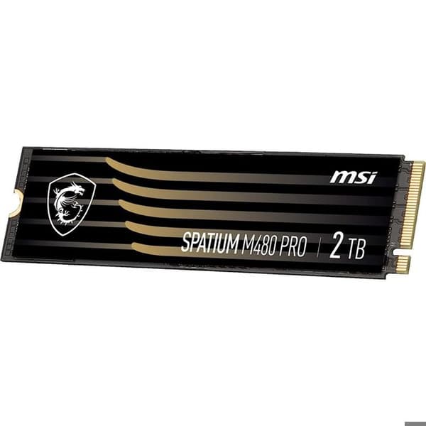 SSD-hårddisk - MSI - Spatium M480 Pro - 2 To - PCIe 4.0 NVMe - 7400 Mo/s läsning, 7000 Mo/s skrivning