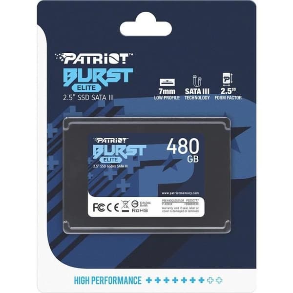 Patriot Bowst Elite 480 GB 2.5 SATA III Solid State Drive (PBE480GS25SSDR)