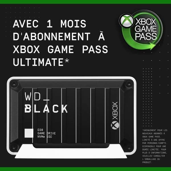Western Digital D30 Extern SSD för Xbox 1TB Svart