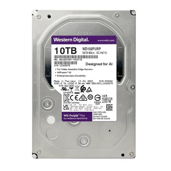 Wd intern hårddisk - WD102PURP - Purple Pro 10 TB 3 5 SATA 102PURP hårddisk